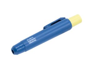 yellow ink permanent marker, retractable nib, metal detectable