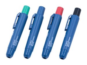 permanent marker with retractable nib, metal detectable - free, blue, red and back ink